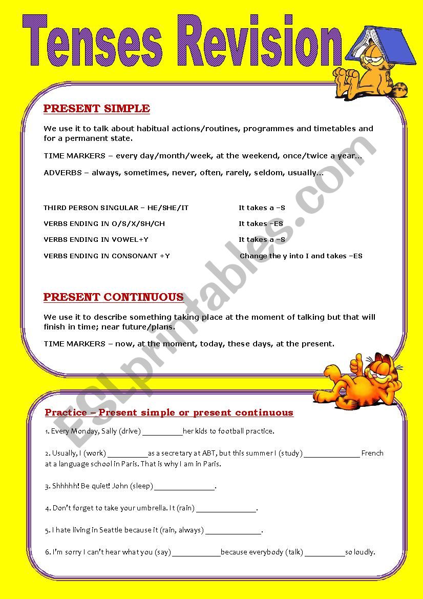 Tenses revision worksheet