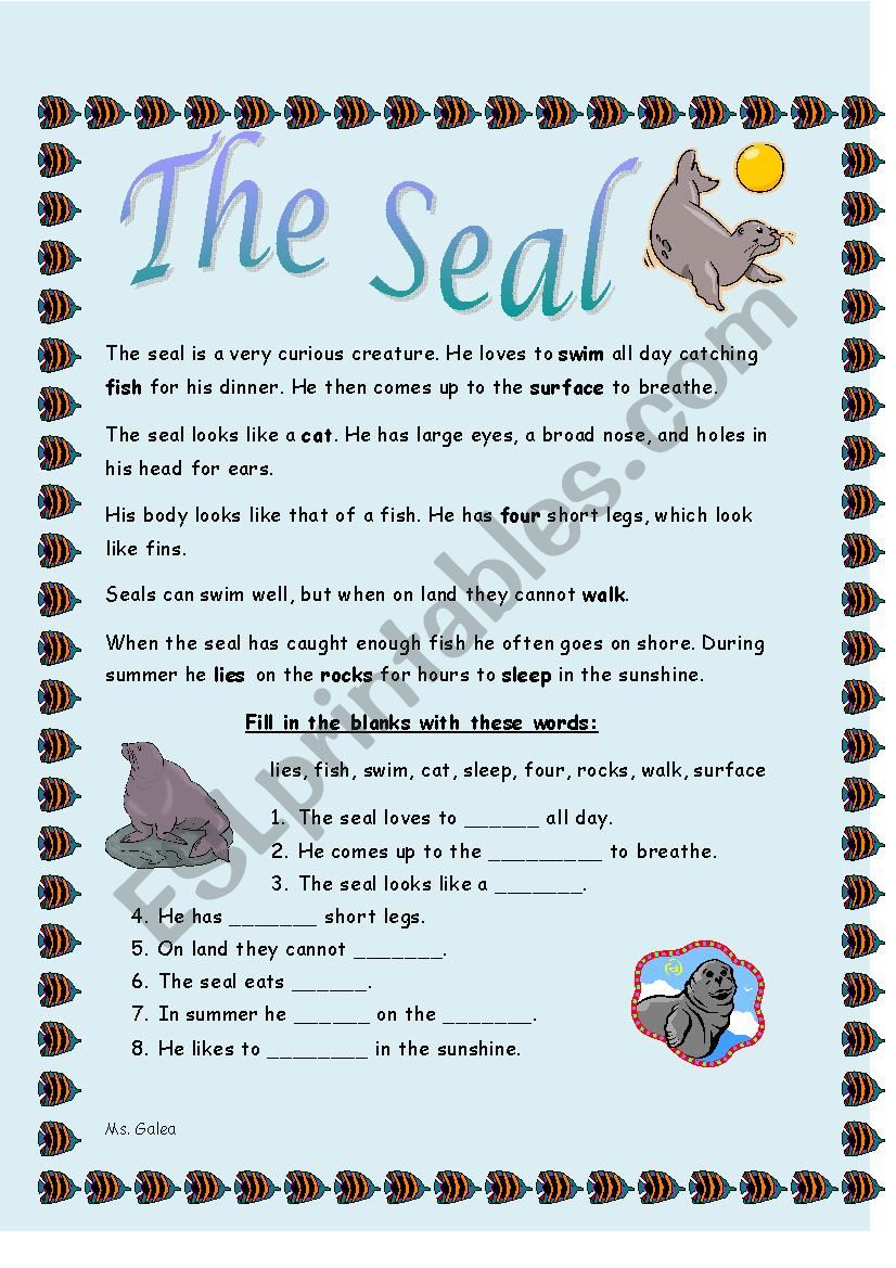 The Seal Reading Comprehension