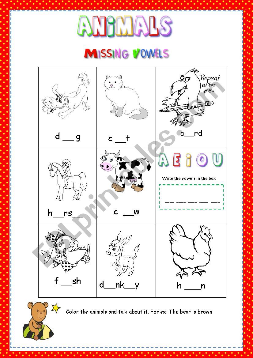 Early Spelling Skills - 16 Animals