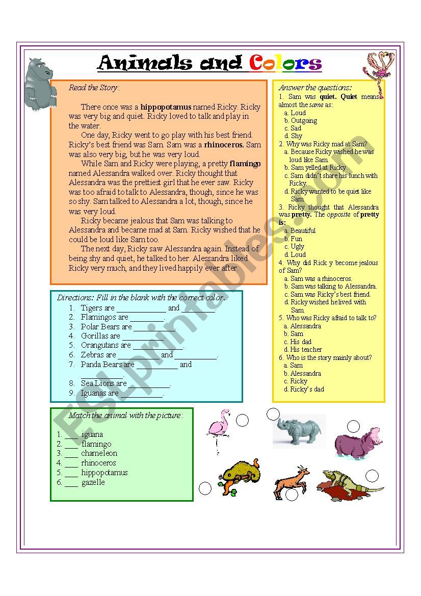 Animals and Colors worksheet