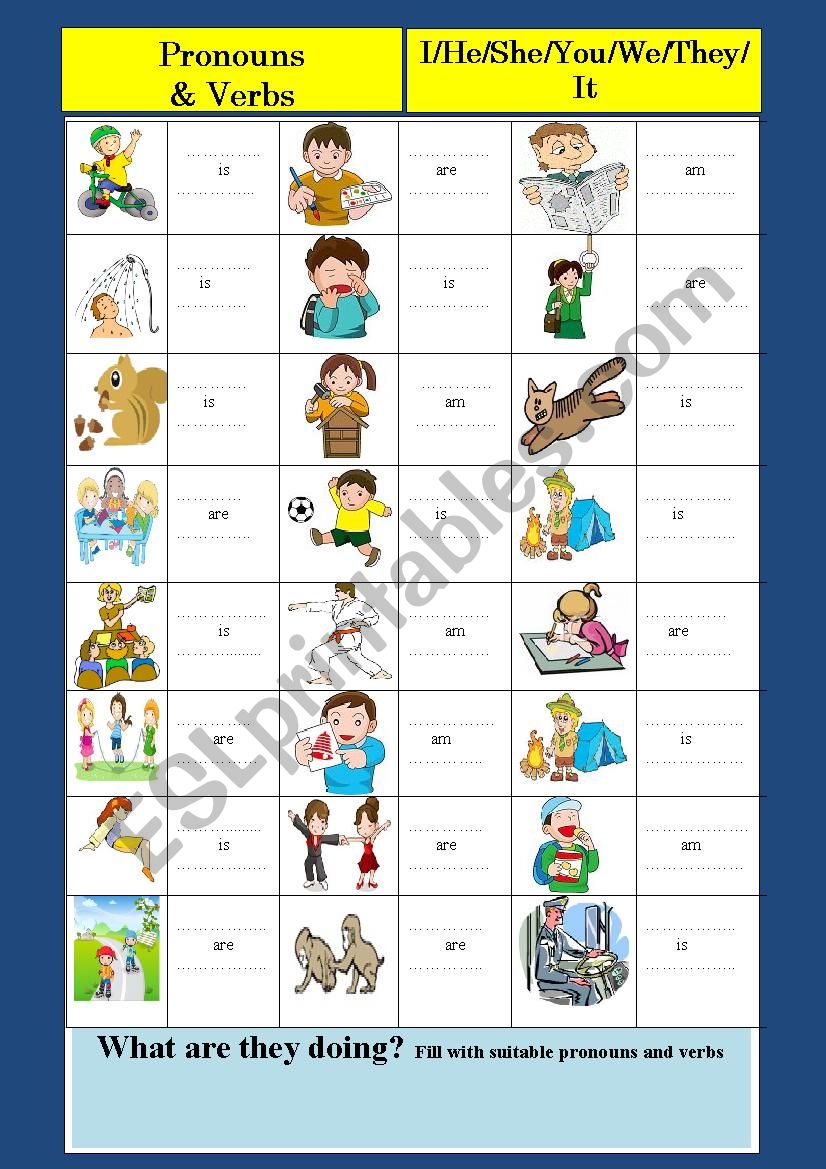 Pronouns & Verbs worksheet