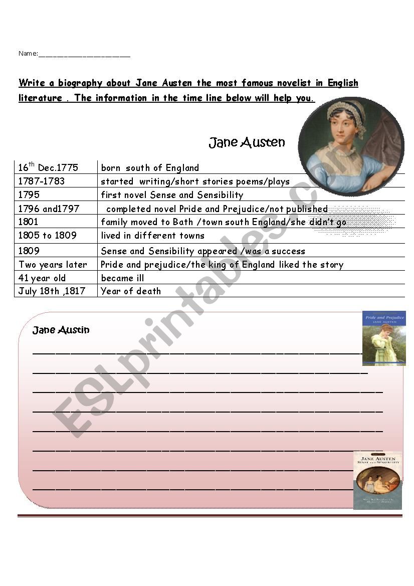 biography worksheet