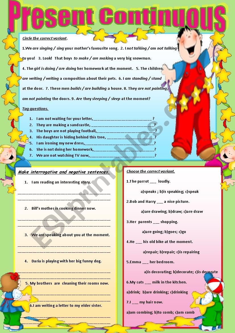 Present Continuous worksheet