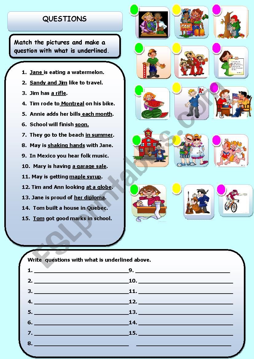 QUESTIONS worksheet