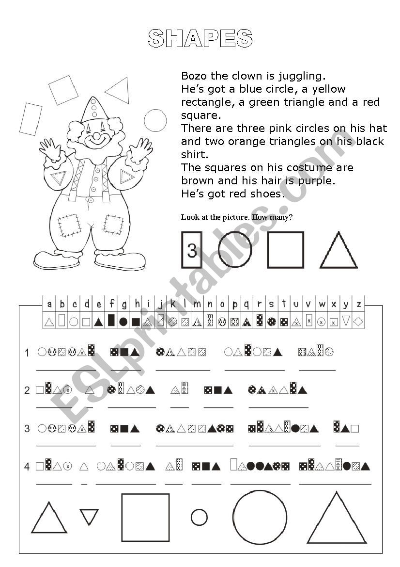 SHAPES worksheet