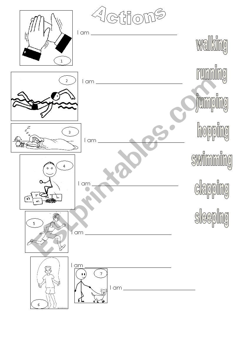 actions worksheet