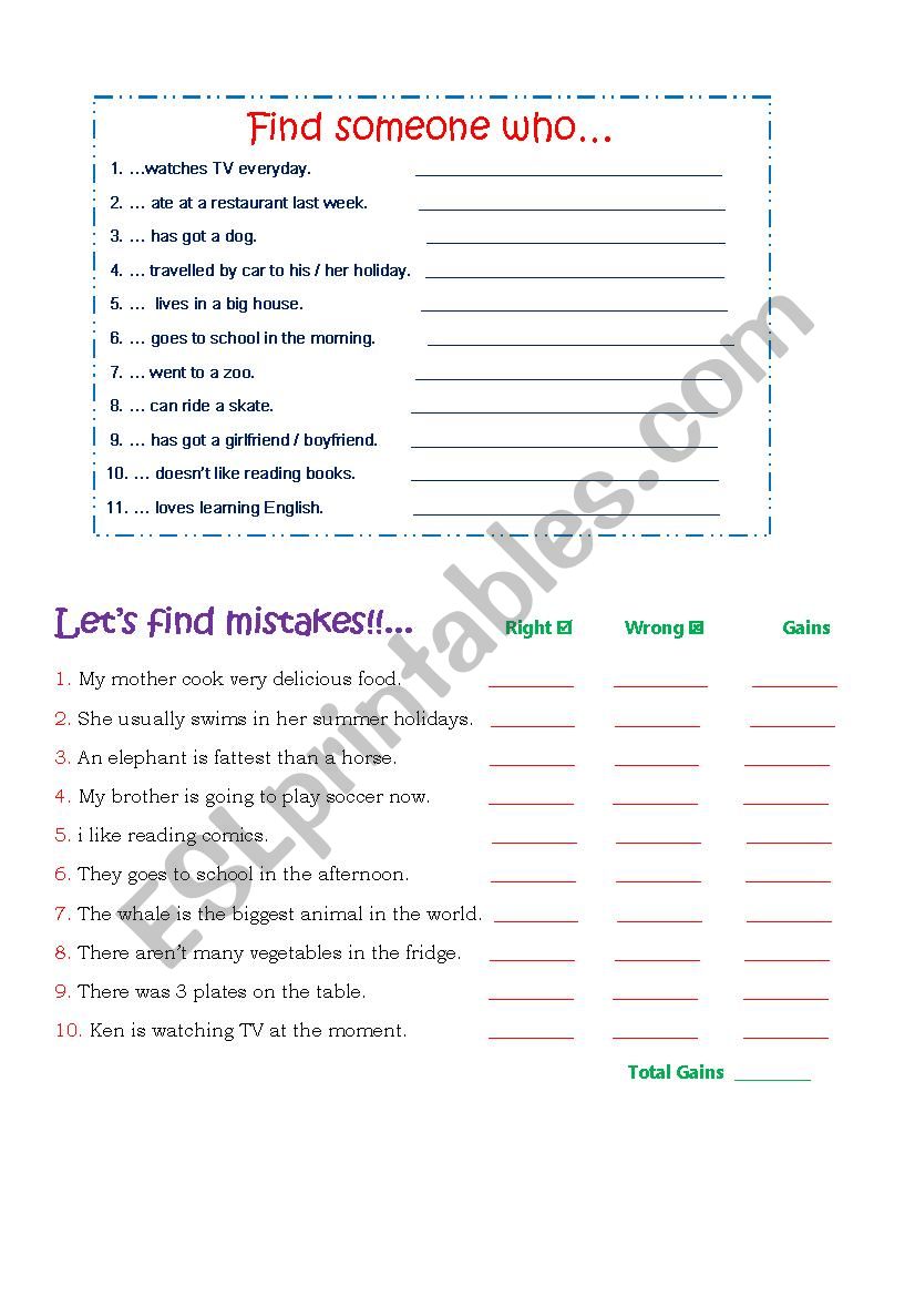 GaMeS FoR TeEnS! worksheet