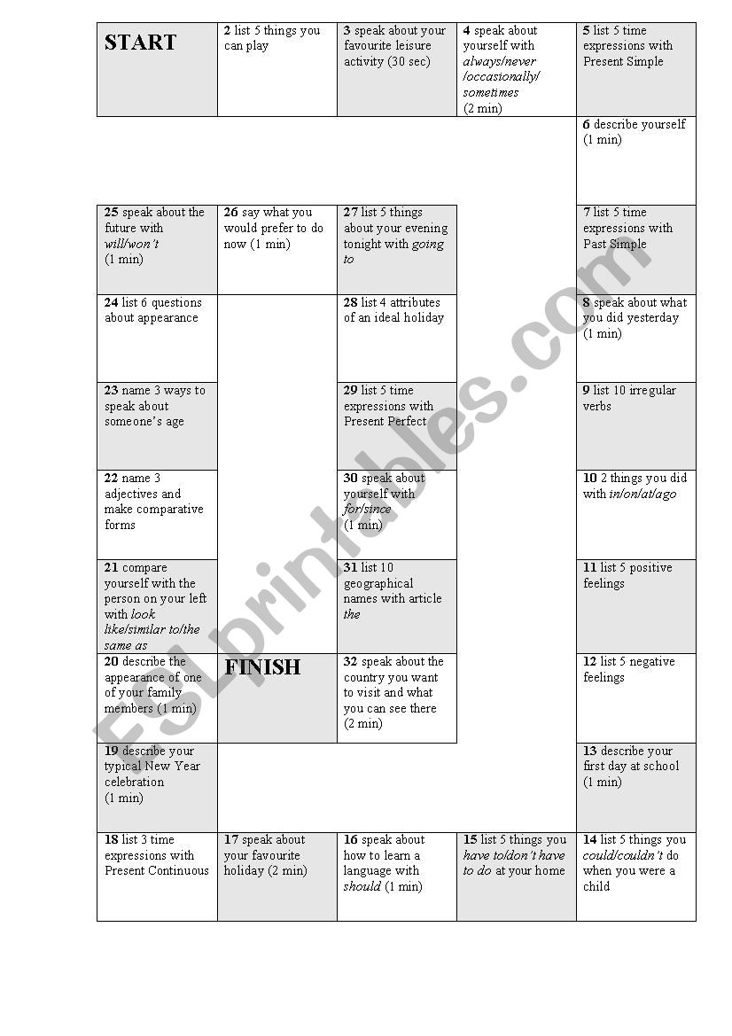 Cutting Edge Pre-Intermediate Revision Race Modules 1-8