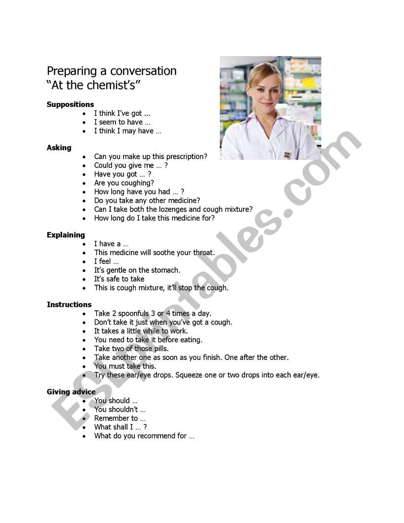 A conversation at the chemists