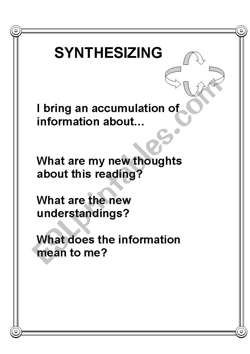 Reading Strategy Posters worksheet