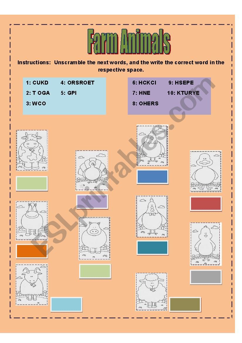 Farm Animals worksheet