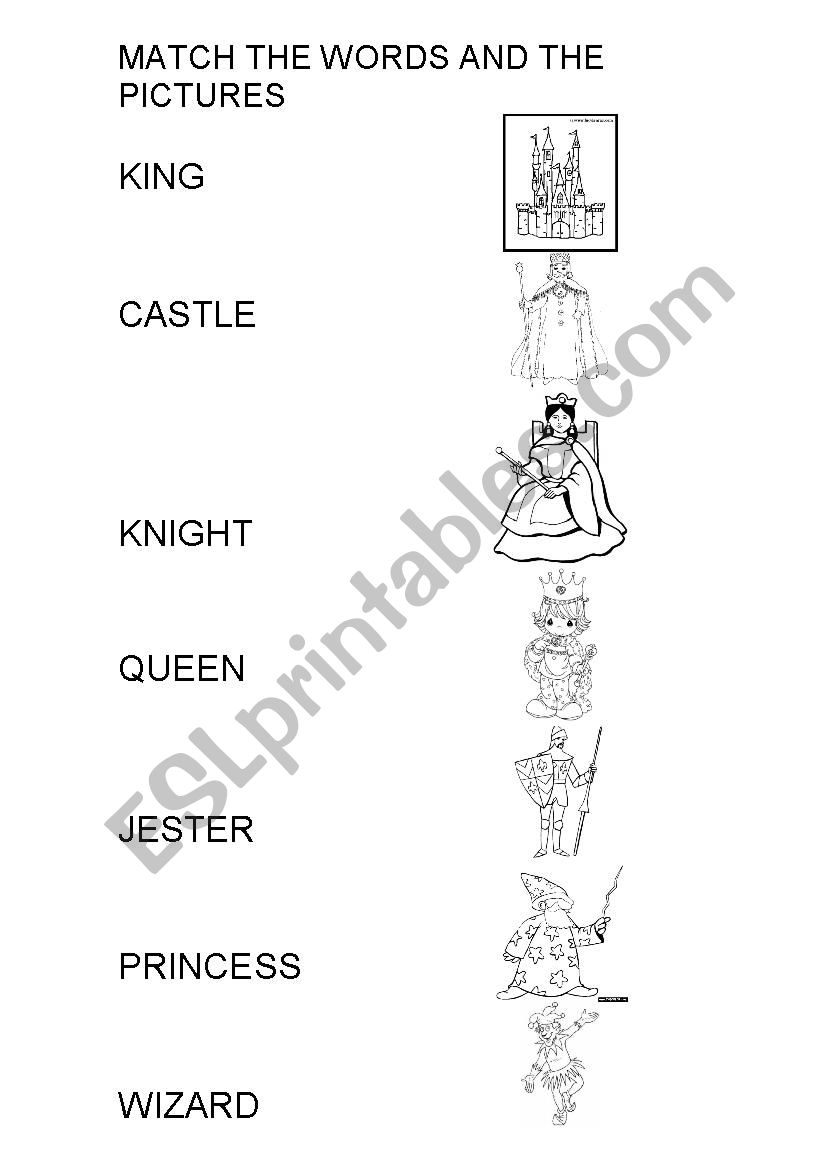 Matching worksheet