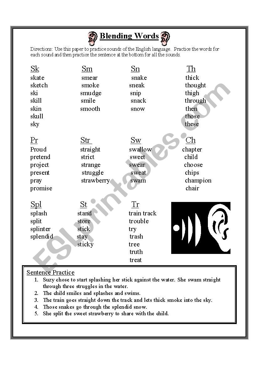 Blending Sounds worksheet