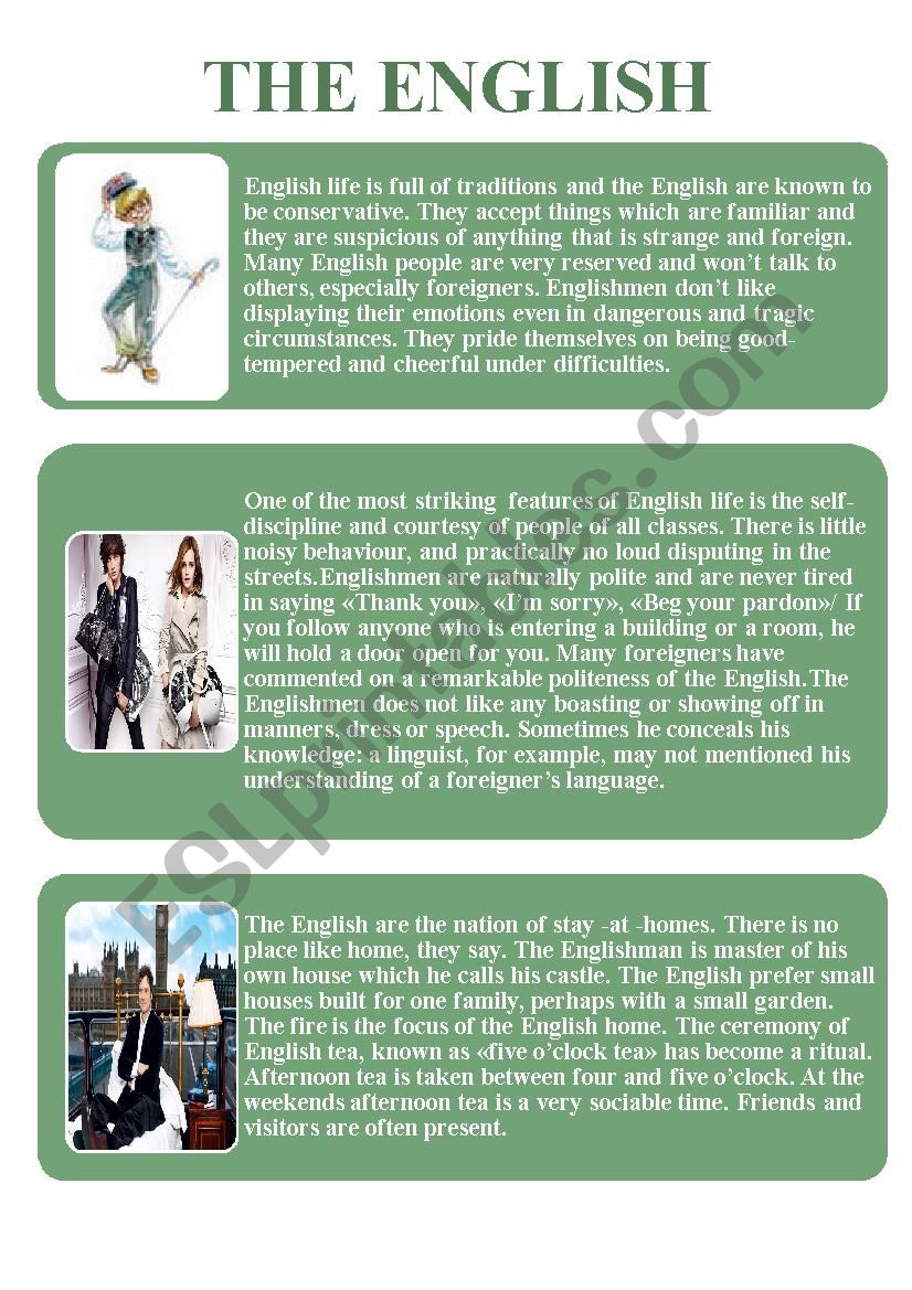 The   English worksheet