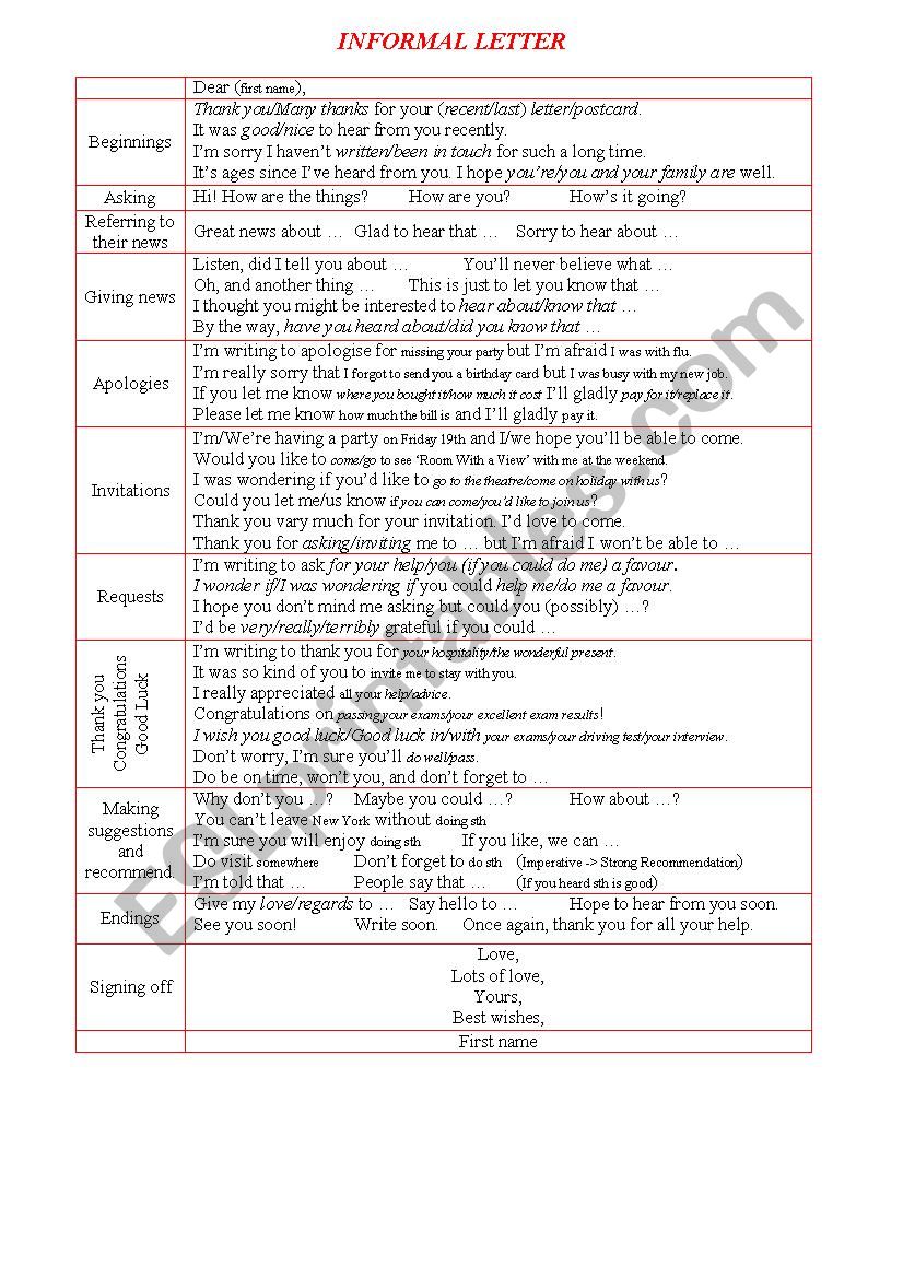 Complete Letters Examples!!! worksheet