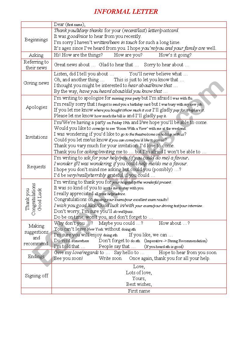 Complete Letters Examples!!! worksheet