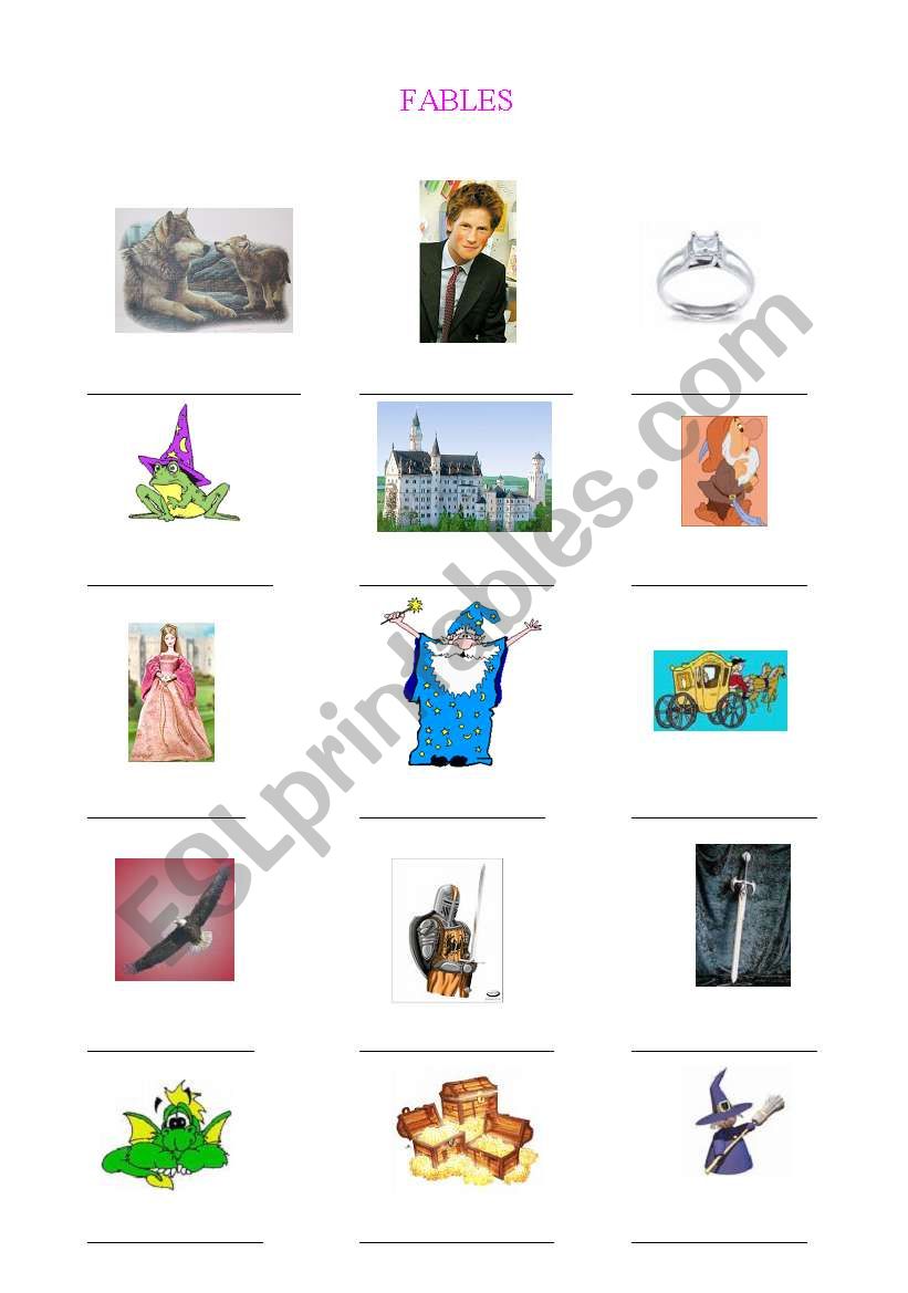 FABLES worksheet