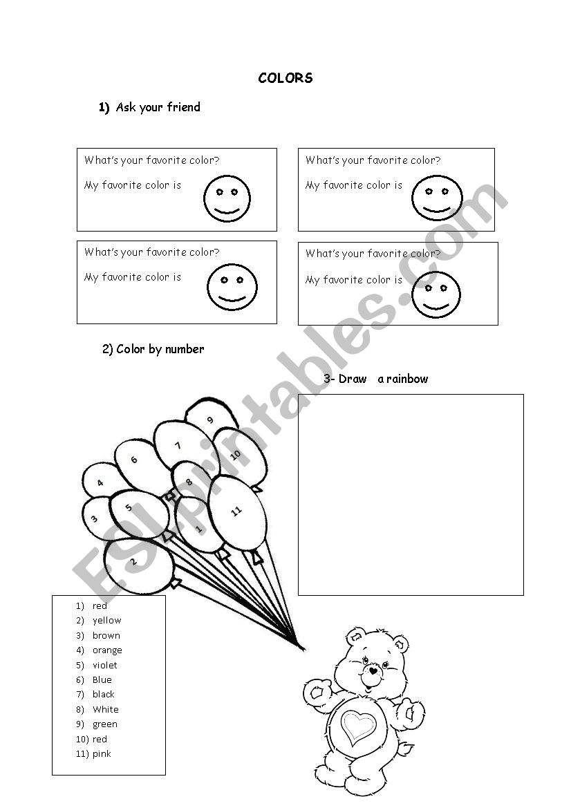 colors worksheet