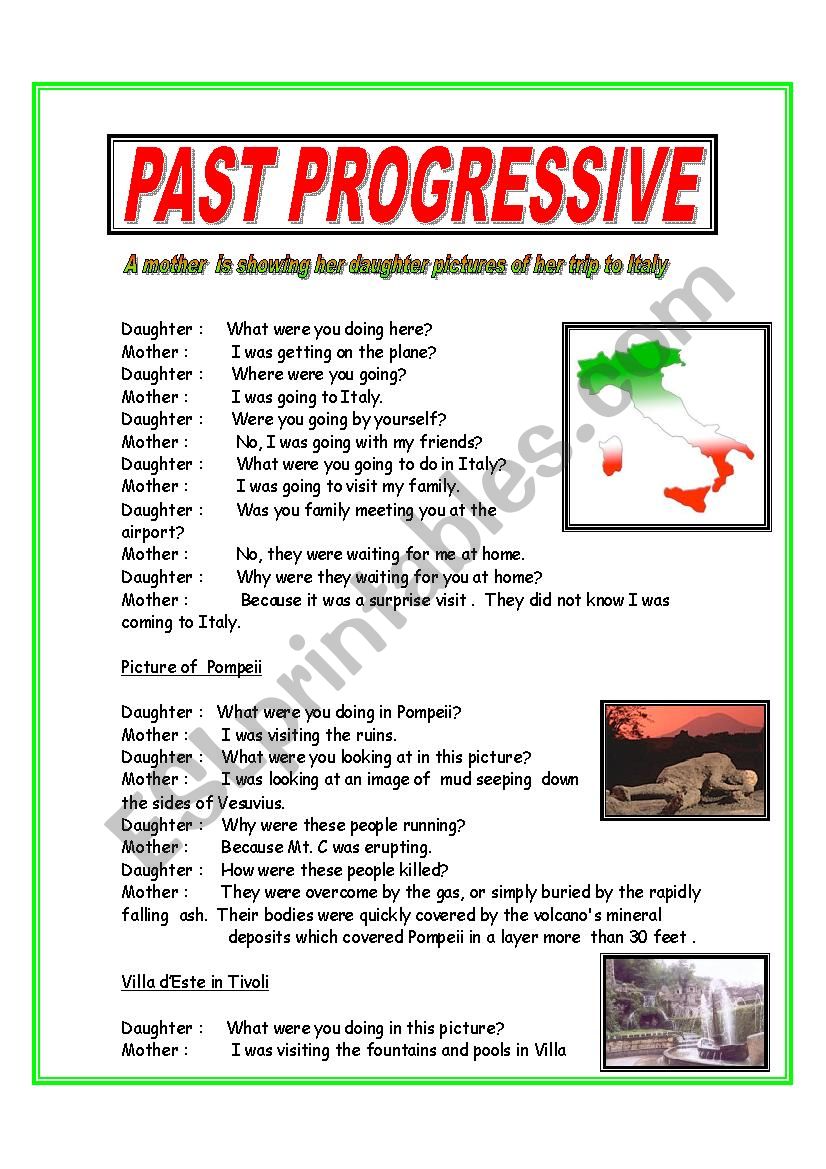 PAST CONTINUOUS worksheet