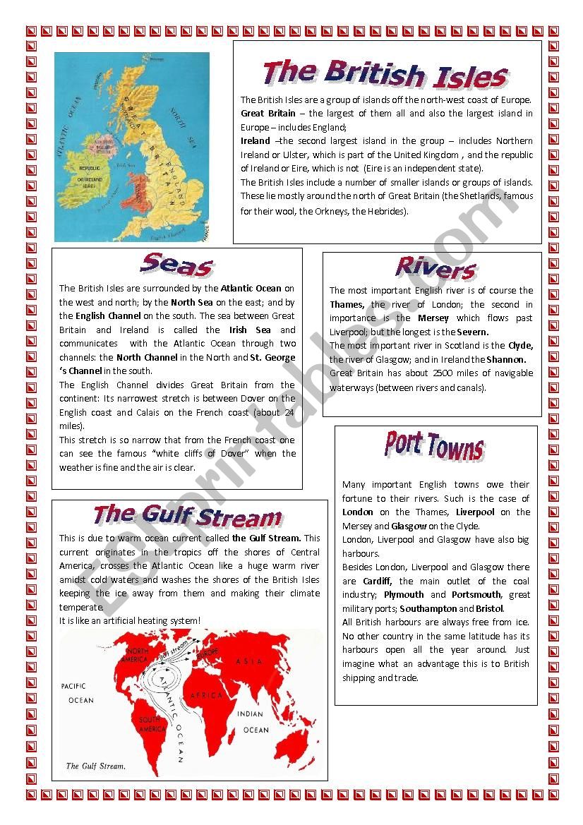 ABOUT THE BRITISH ISLES worksheet