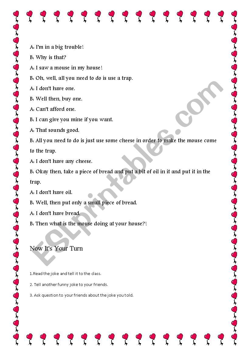 A mouse Joke worksheet