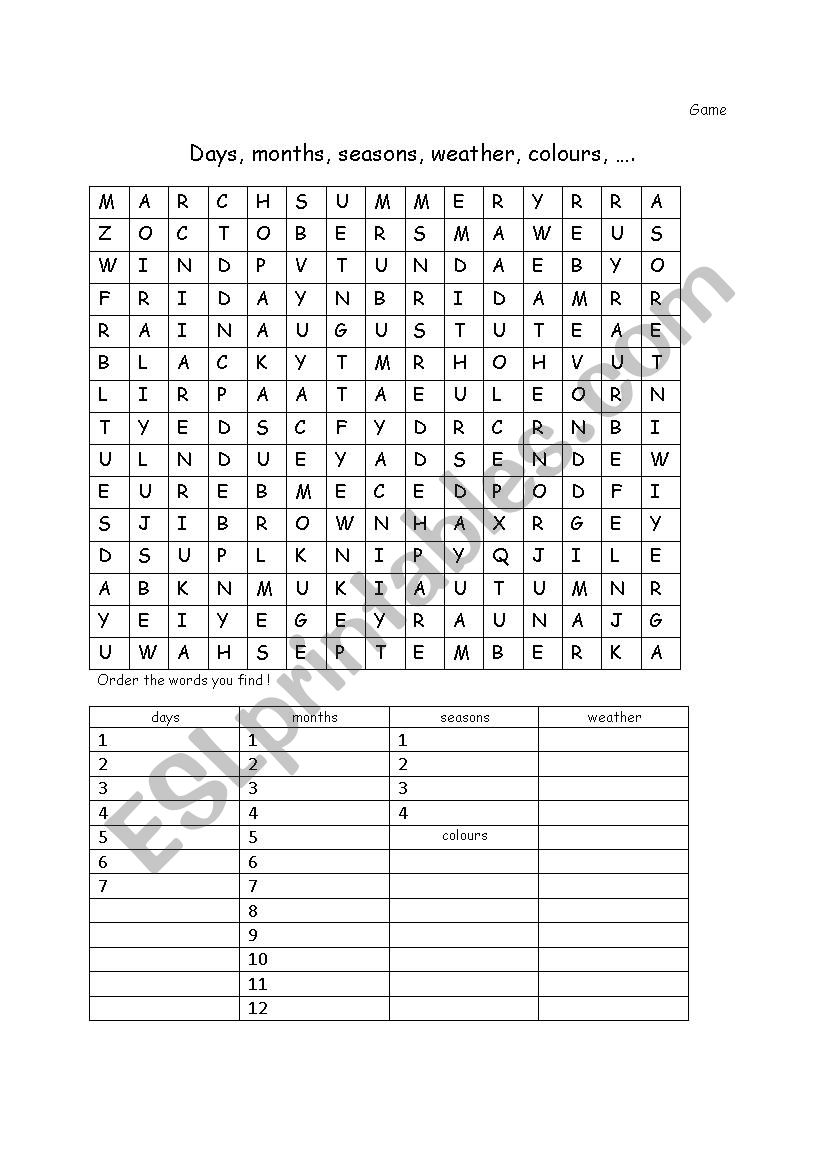 Crosswords worksheet