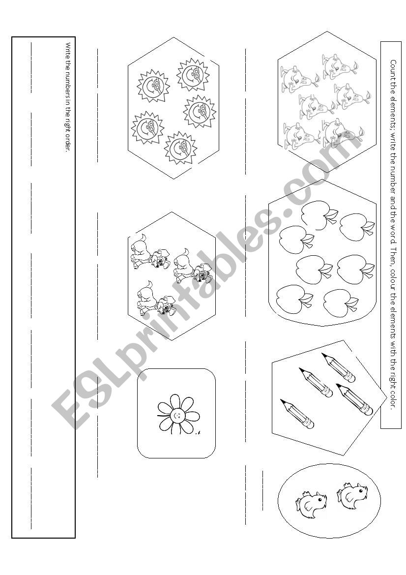 Colors and Numbers worksheet