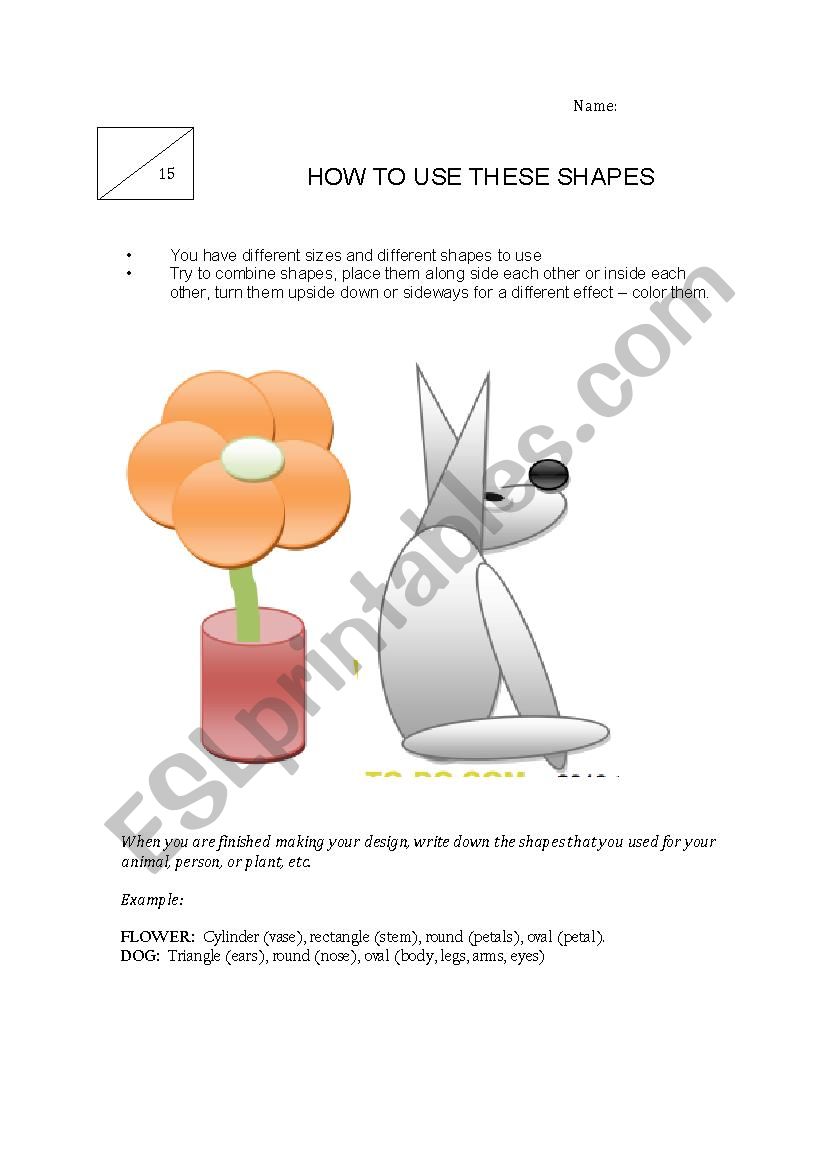 Geometry and Shapes Project worksheet