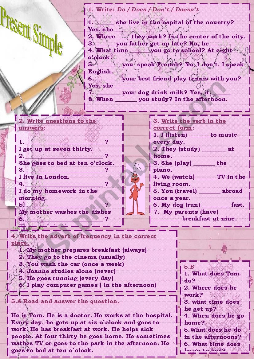 Present Simple!!! worksheet