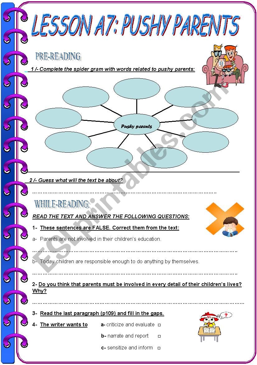 PUSHY PARENTS worksheet