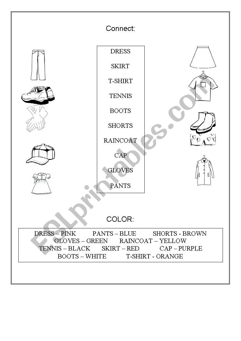 Clothes worksheet