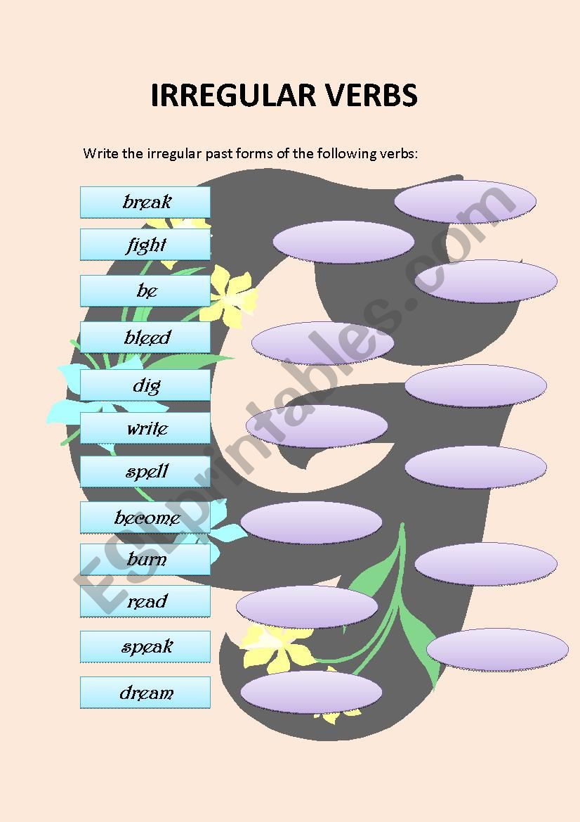 Irregular Verbs worksheet