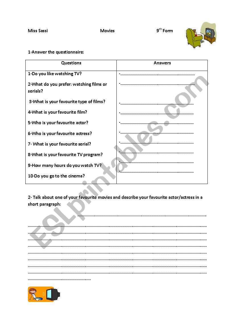 Movies worksheet