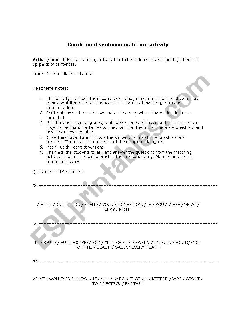 Conditional worksheet