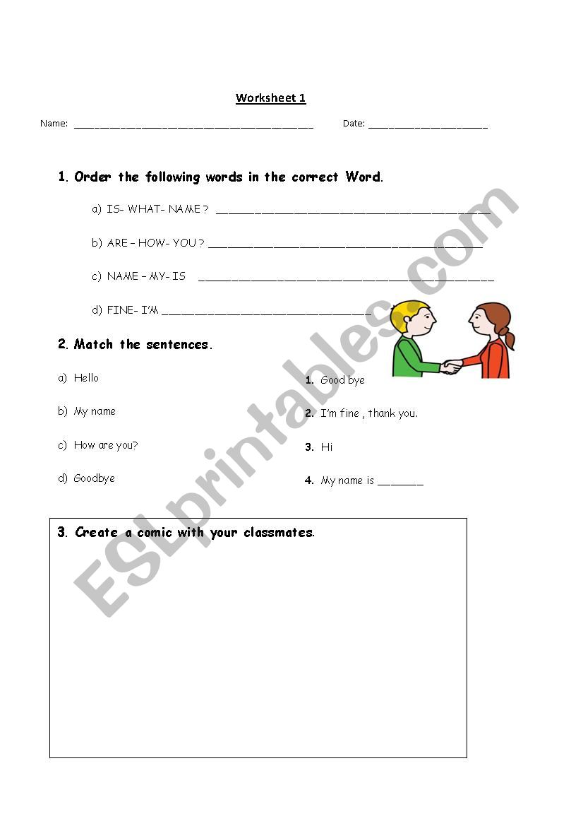 worksheet greetings -family worksheet