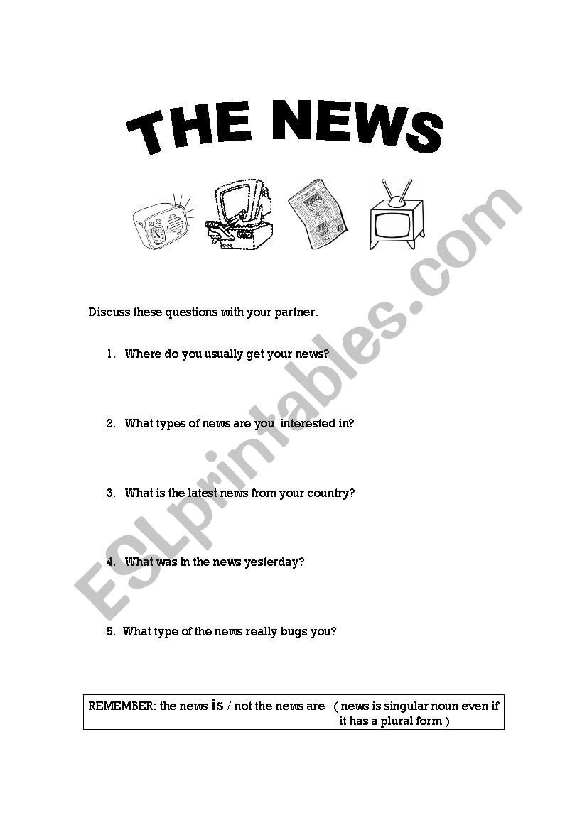 The news worksheet