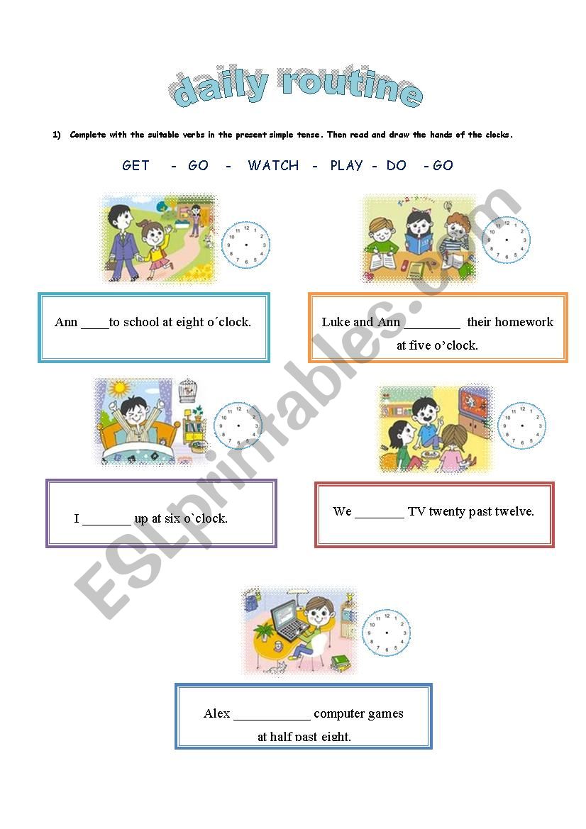 review simple present worksheet