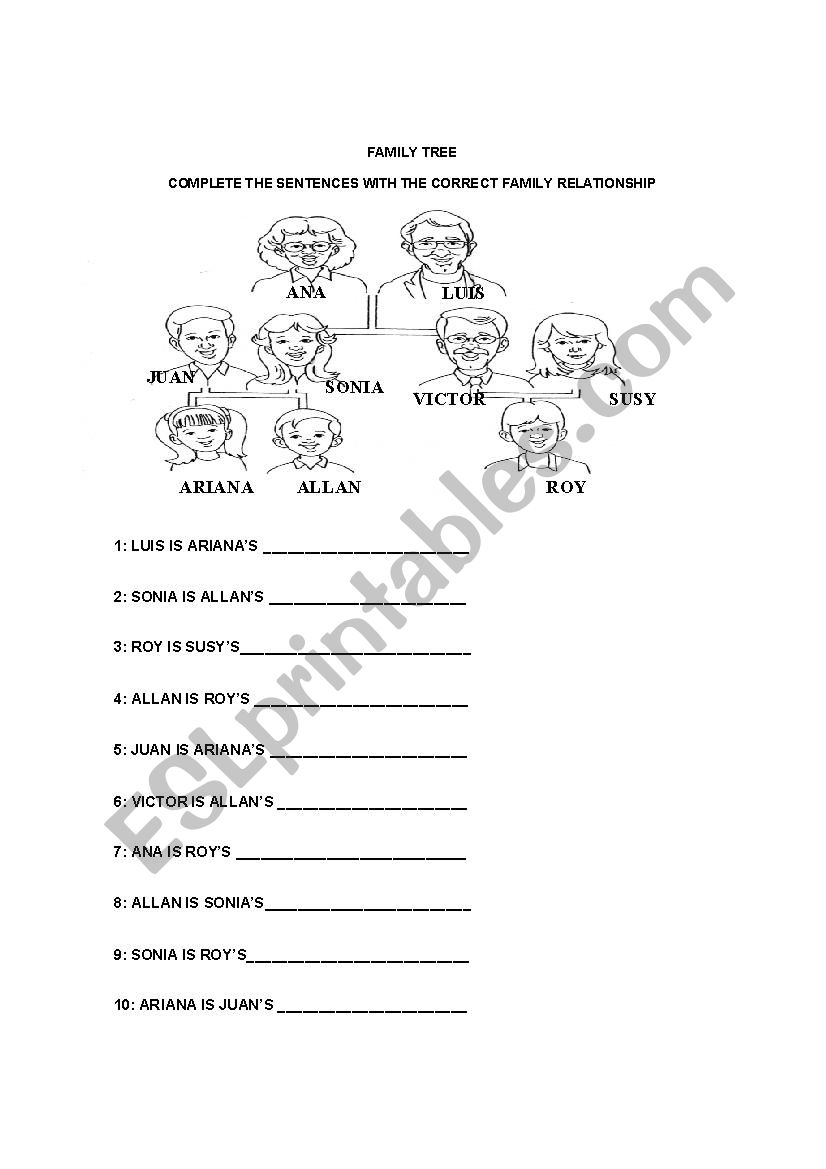 family  worksheet