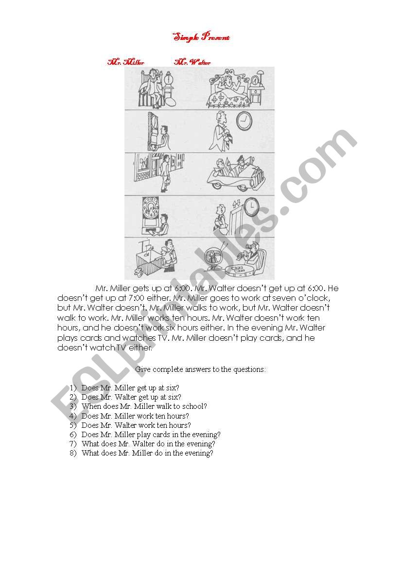 Simple Present worksheet