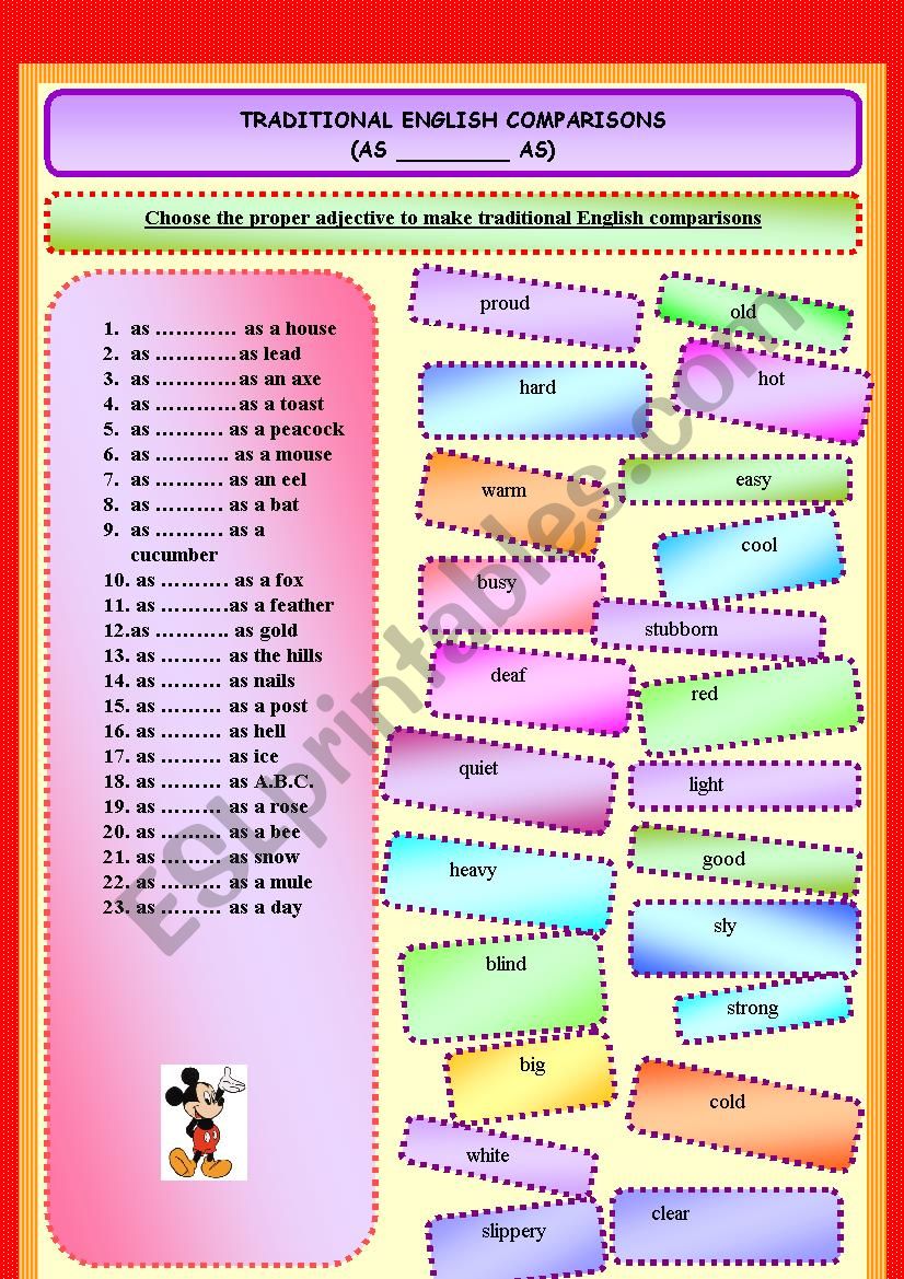 Traditional English Comparisons