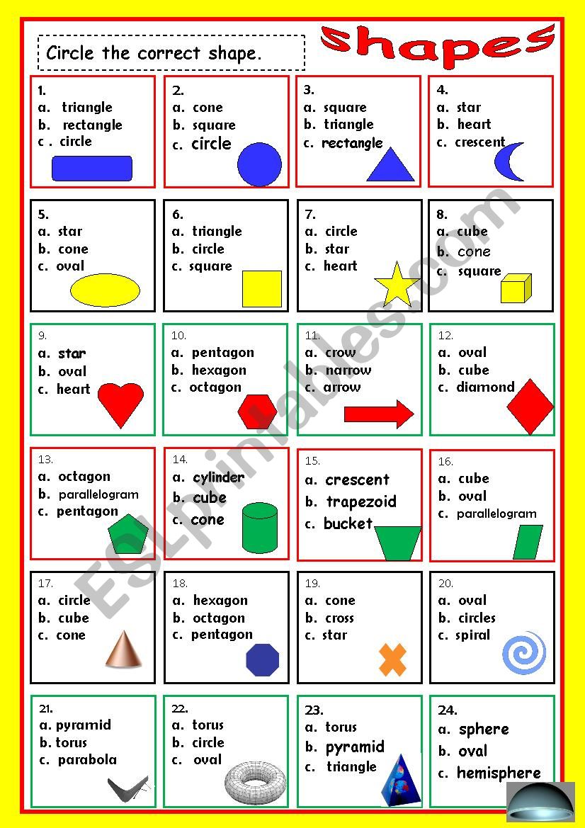 SHAPES worksheet