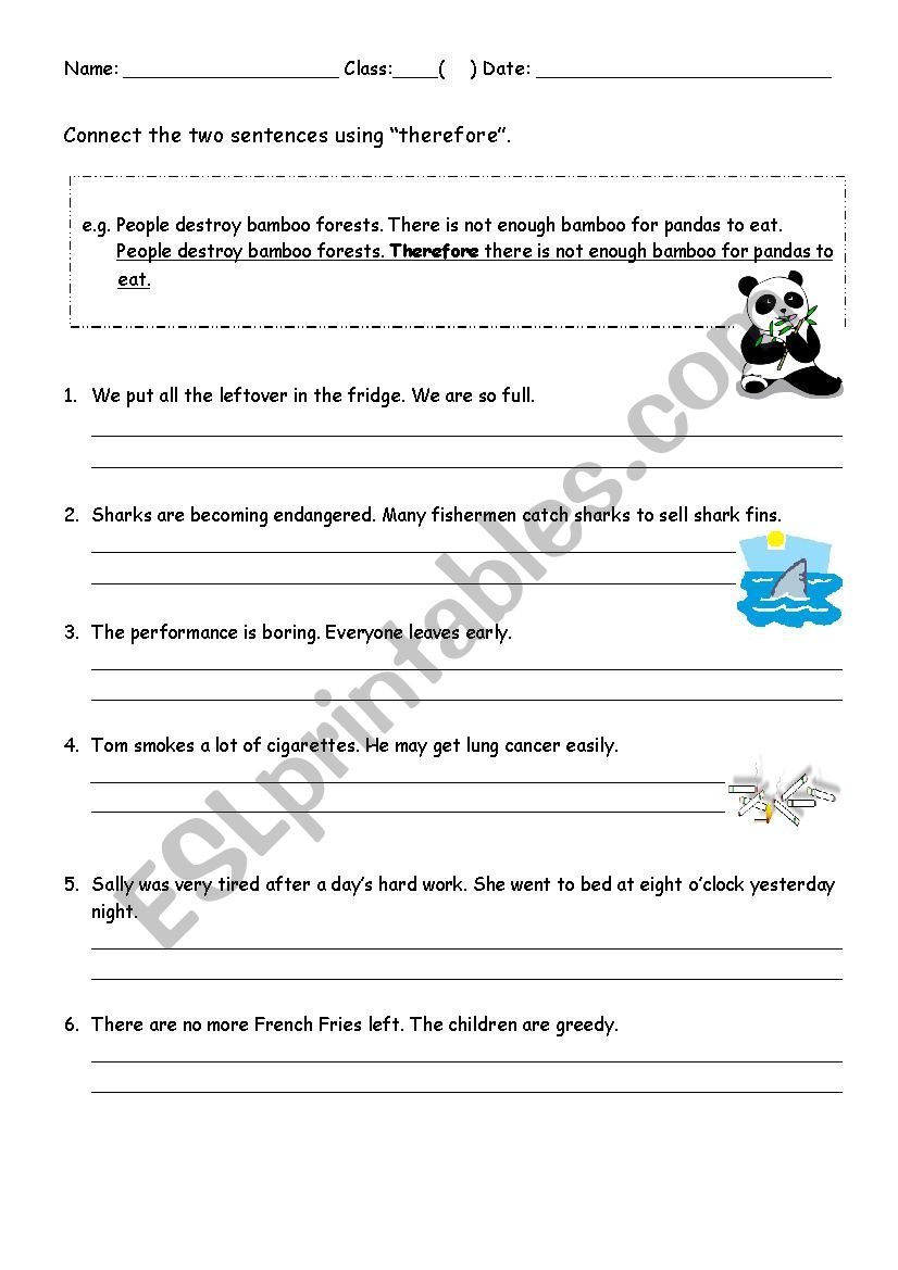 using-therefore-esl-worksheet-by-eugennie