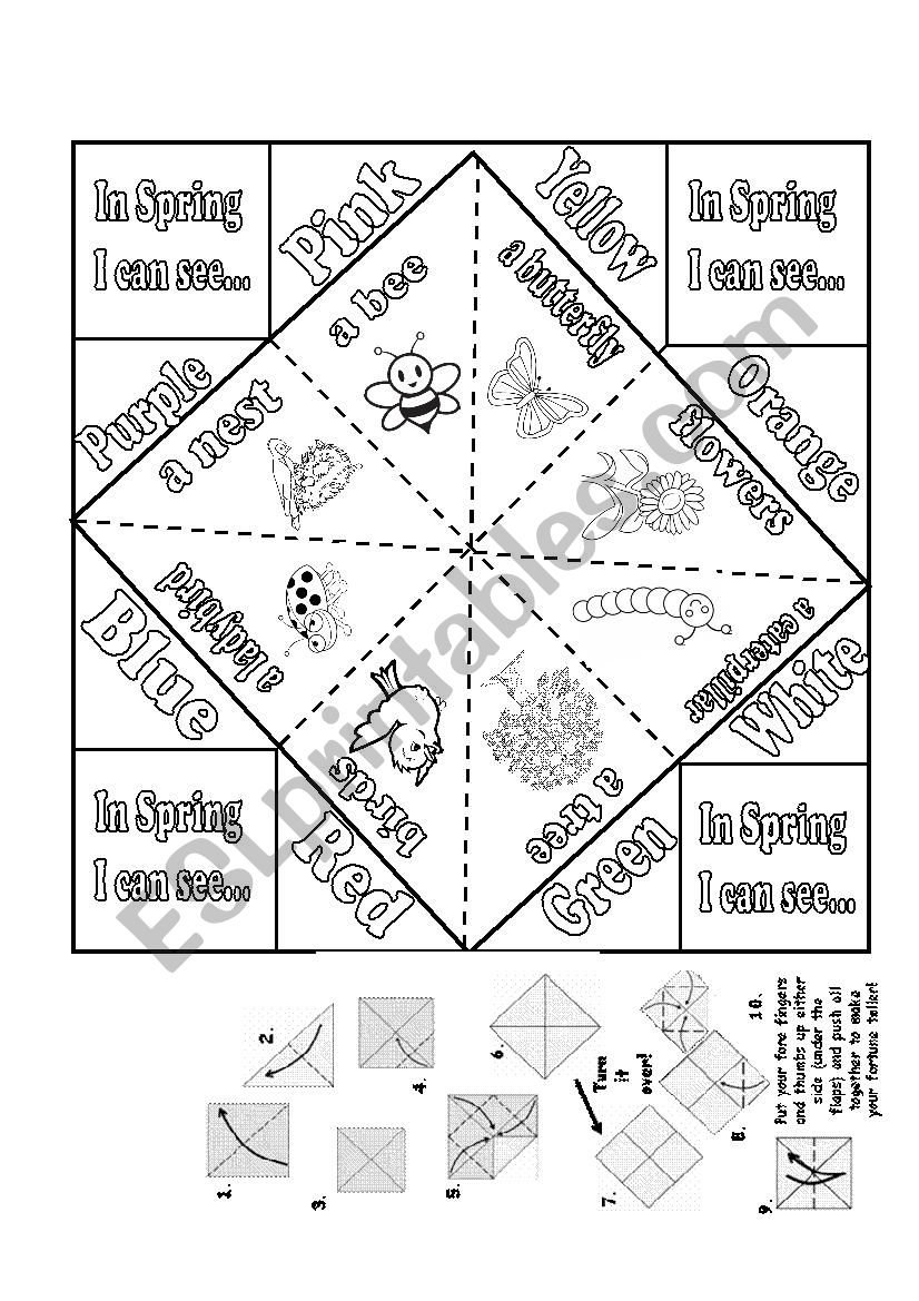 Spring fortune teller worksheet