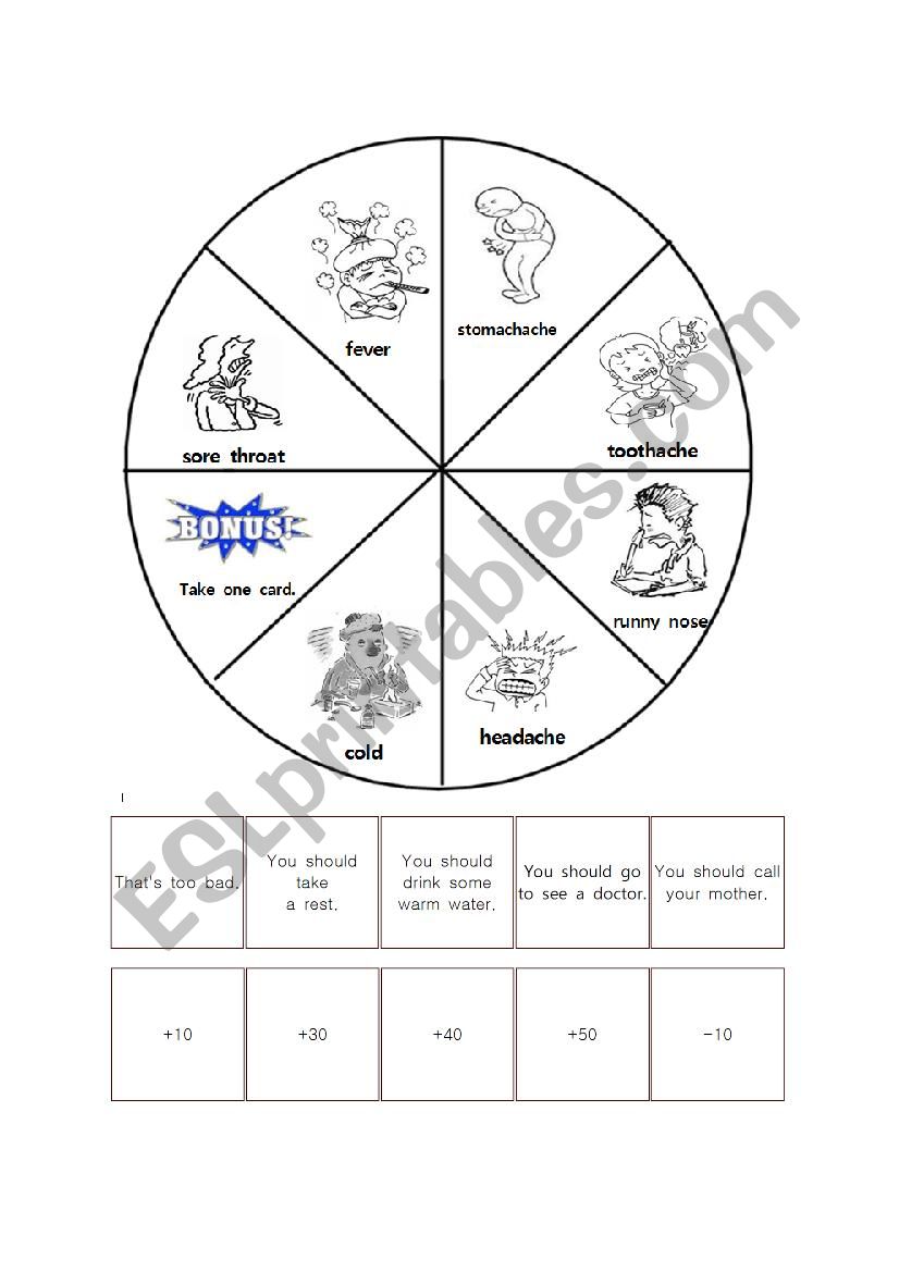 Whats the matter spin game worksheet