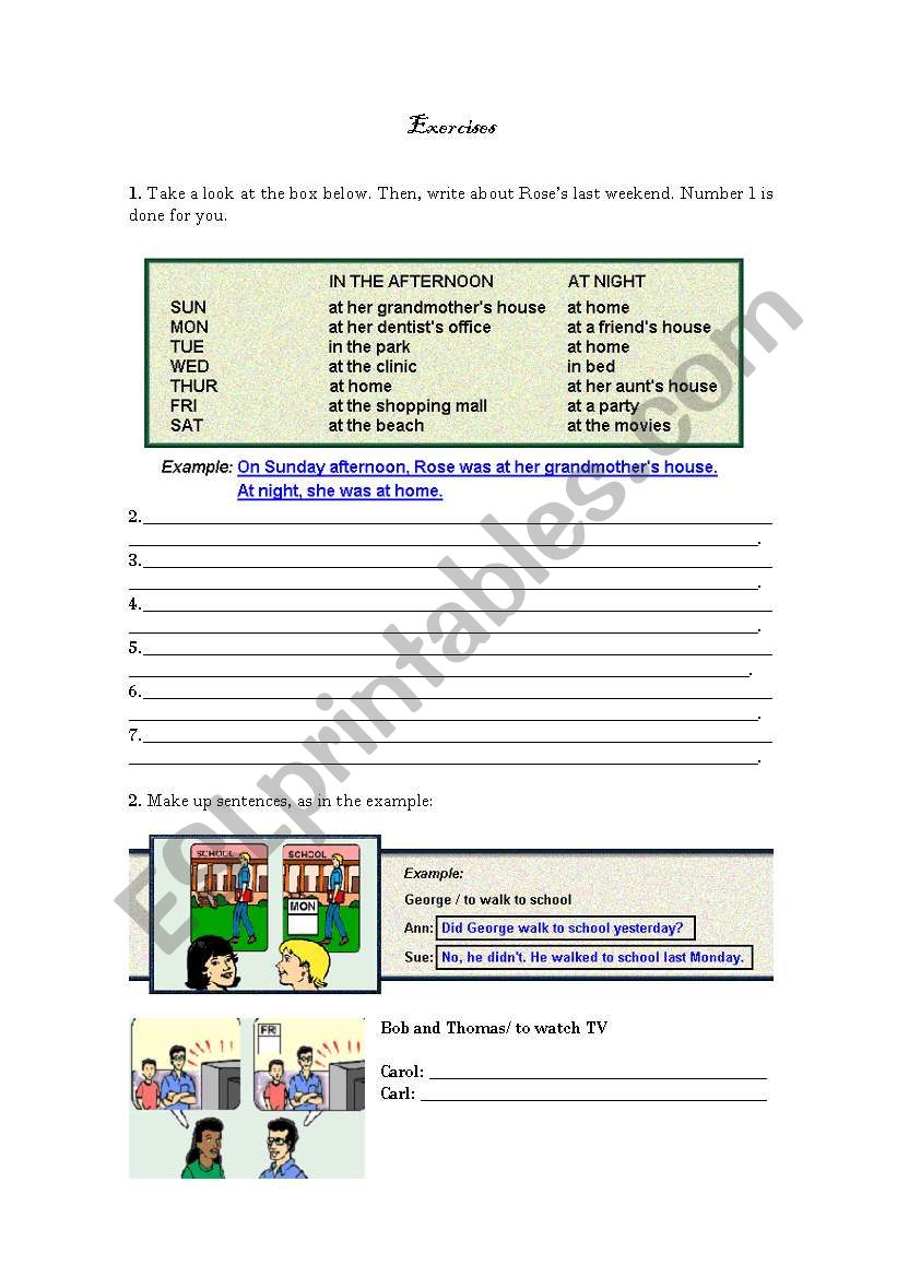 Simple Past/Adverbs of frequency