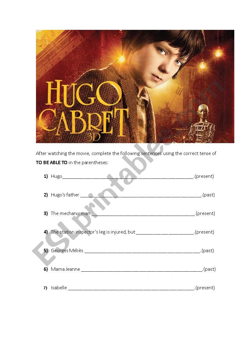 Hugo Cabret - To Be Able To worksheet
