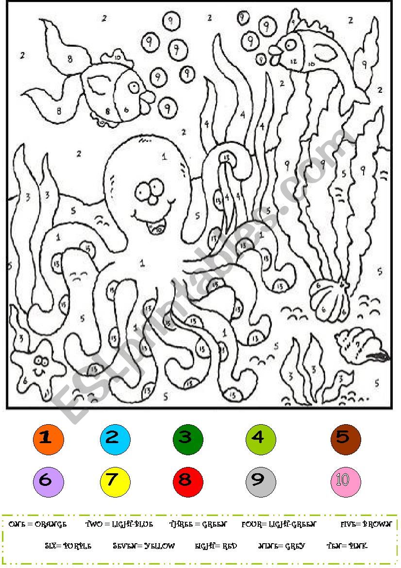 My English booklet 1: Colouring by numbers (2-4)