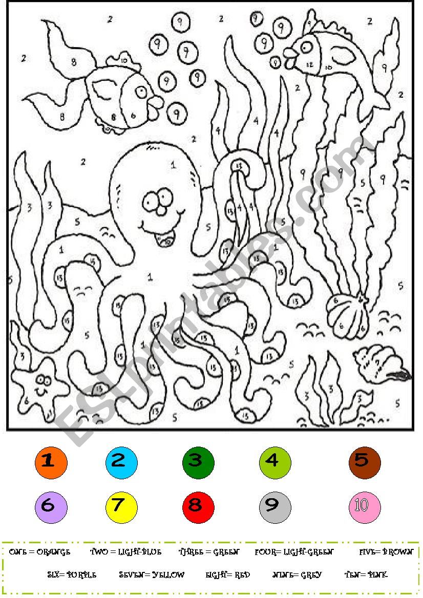 My English booklet 1 Colouring by numbers 24 ESL