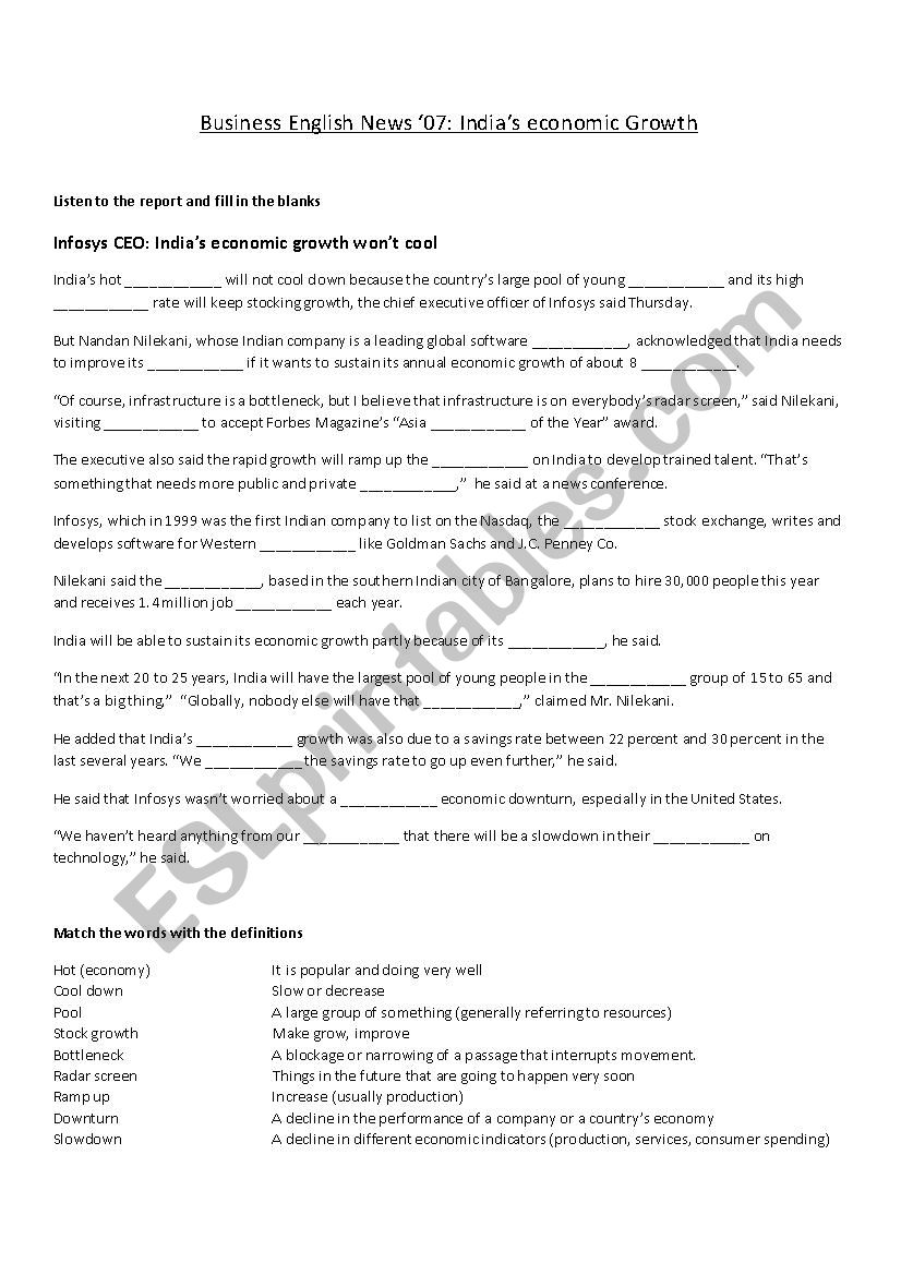 Business Listening: Indias economic Growth