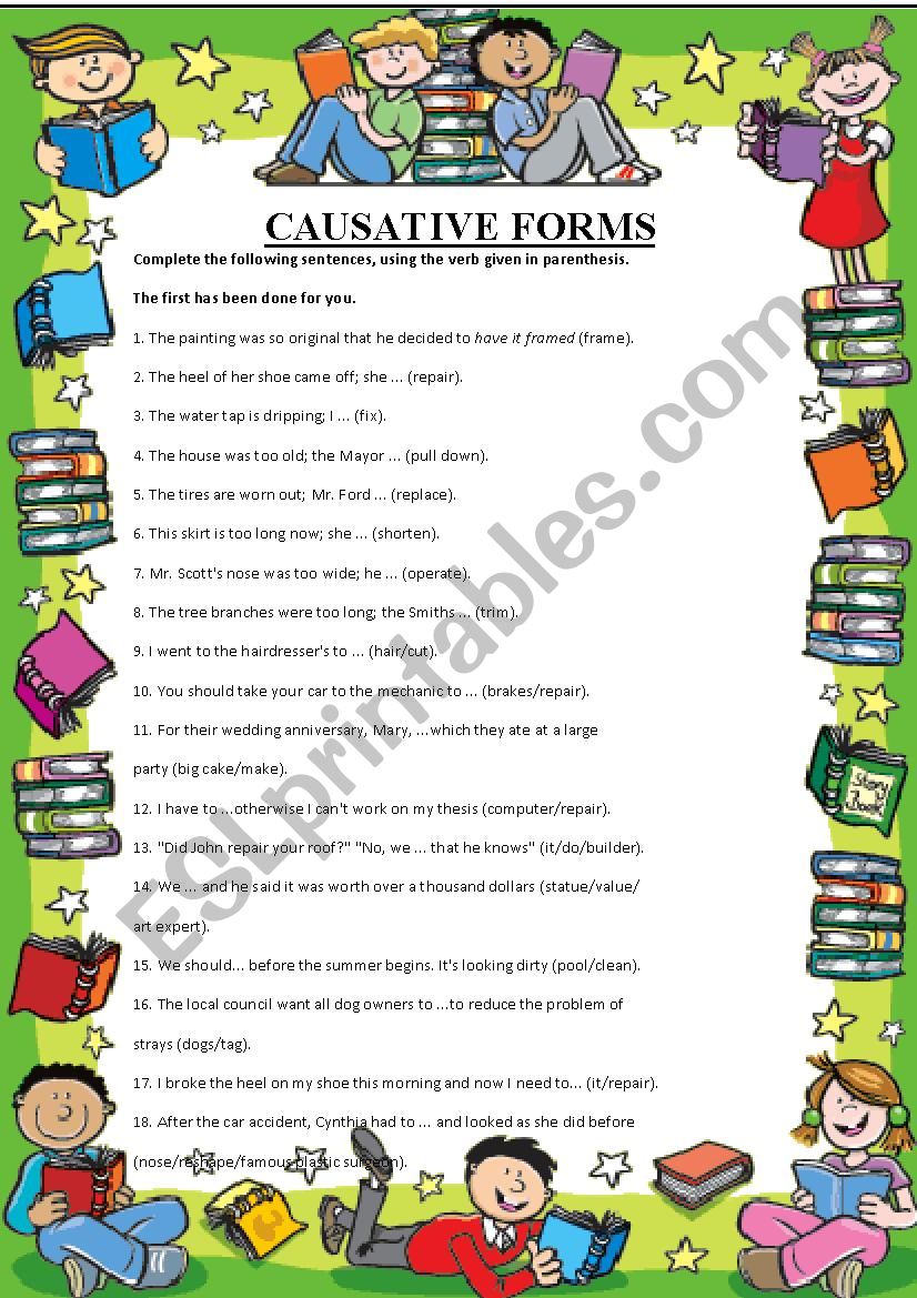 Causative Form worksheet
